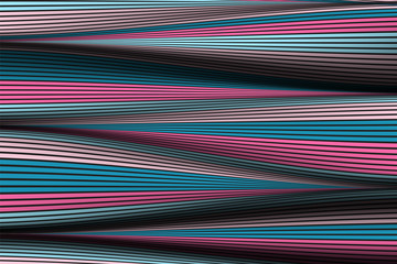 Trendy Abstract Background. Vector Wallpaper with Effect of Volume and Movement. Distorted Colorful Surface. Wavy Lines and Gradient Mesh. Futuristic 3D Illustration with Distortion of Lines. Flow.