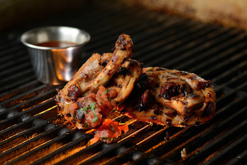 grilled meat with sauce