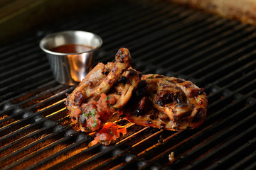 grilled meat with sauce