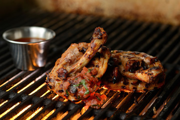 grilled meat with sauce