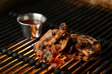 grilled meat with sauce
