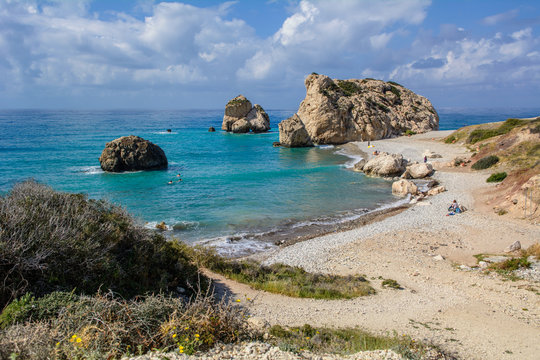 Petra tou Romiou, legendary Aphrodite's birthplace, Cyprus