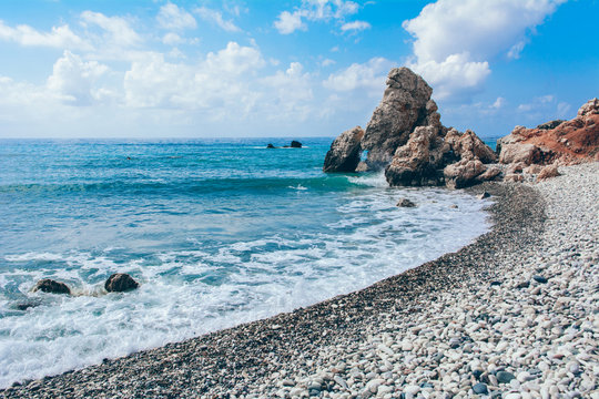 Petra tou Romiou, legendary Aphrodite's birthplace, Cyprus