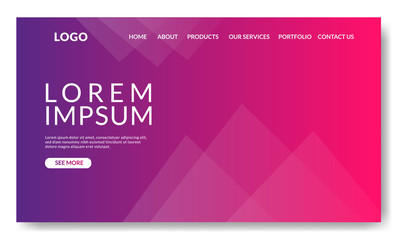 Web page design template. Landing page template