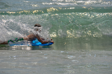 boogie boarding in laguna beach southern california