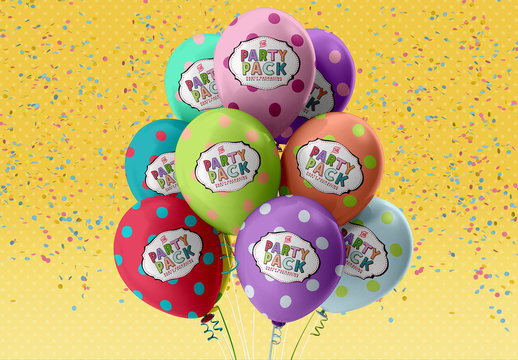 Party Balloons Mockup