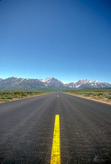 Road to Sierra Nevada from Mammoth Hot Springs Kodachrome Slide 1984