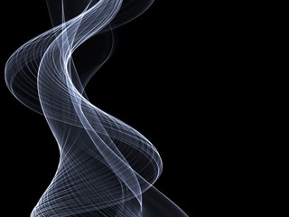 Naklejka premium Beautiful Smoke Wave on Black Background 