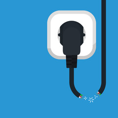 Icon of an electric socket with a plug. Modern vector illustration