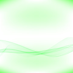 Abstract green wavy lines. Colorful vector background. smoke Transparent green wave