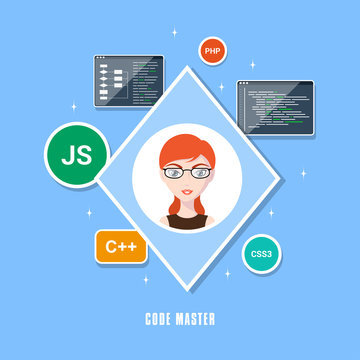 programmer woman character