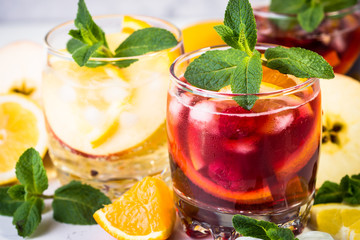 Sangria set alcohol iced drink. 