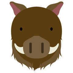 Isolated cute wild boar avatar