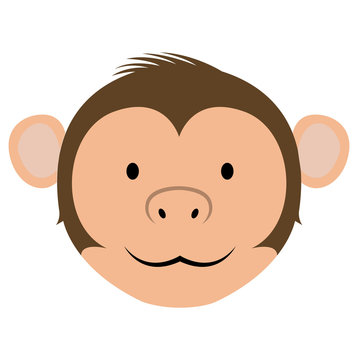 Isolated cute monkey avatar
