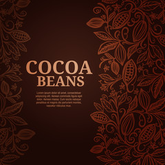 Cacao beans plant, Vector exotic cacao plants
