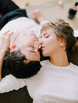 A couple sharing an intimate moment