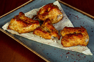 Chicken barveque with bread