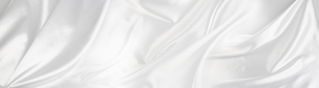 White silk fabric texture banner