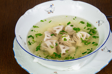 Georgian khinkali soup