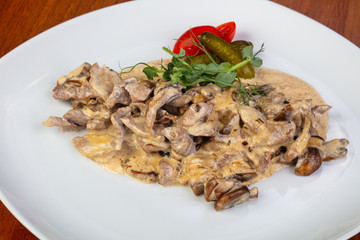 Delicious beef stroganoff