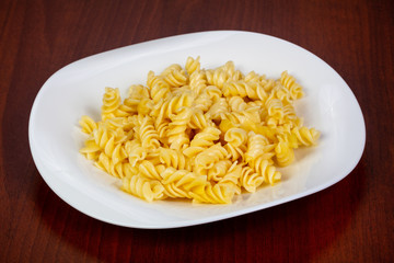 Fussili pasta with oil
