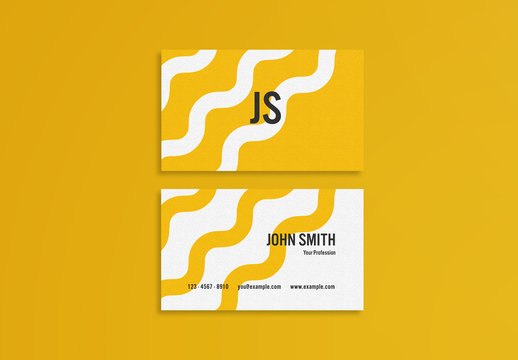 Yellow Abstract Business Card Layout