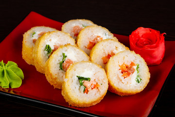 Japanese roll with salmon