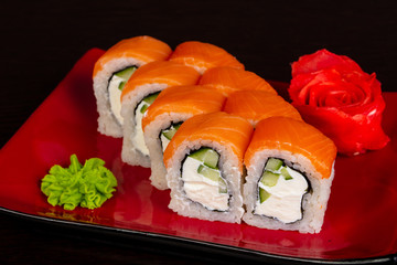 Japanese roll with salmon