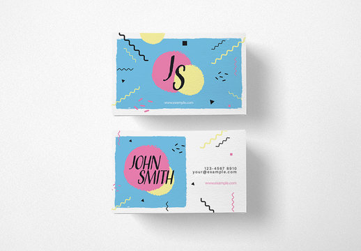 80s Style Business Card Layout