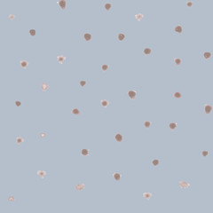 Blue seamless pattern illustration with watercolor pink and gray spots and blemishes. Will be good for decor a postcard, posters,gift decor, wrapping paper, gift boxes, fabric and etc.