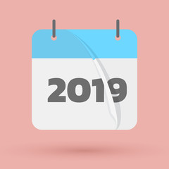 Calendar 2019 art icon vector illustration