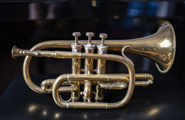 Obraz na płótnie Canvas Tromba in si bemolle, scintillante, per trombettisti o per il silenzio militare