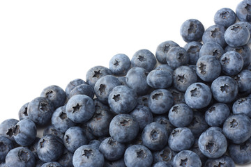 healthy background. blueberries isolated on white background. top view