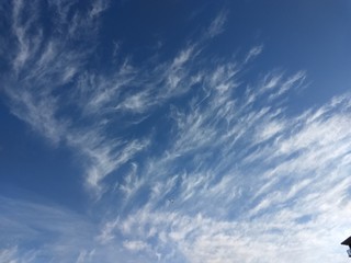 Blue sky over the Atlantic Ocean.