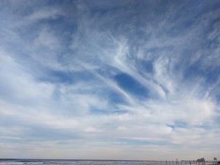 Blue sky over the Atlantic Ocean.