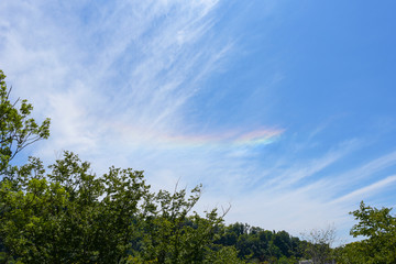 Fire rainbow (rounded-horizontal arc). Rare natural phenomenon.