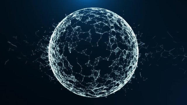 blockchain network connection in digital cyberspace. Financial or social abstract background animation High-quality 4K loopable 3D rendering suitable for Cryptocurrency, financial, social background