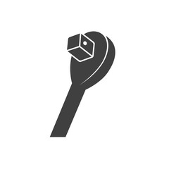 Socket wrench icons in black and white. Automotive vehicle maintenance service. Vector illustrations.