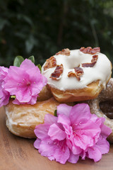 Donuts and pink flowers