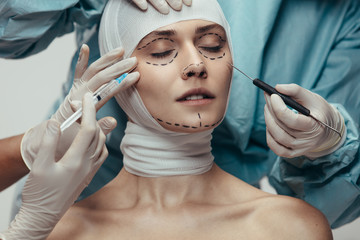 Facial cosmetic surgery - obrazy, fototapety, plakaty