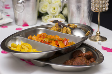 Traditional Indian starter food in banquet