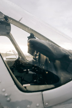 Cockpit Closeup in Small Charter Aircraft