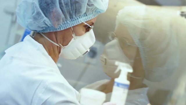 lMinsk, Belarus - circa 2013. Biologist Works In The Laboratory For Tuberculosis Research