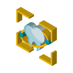 Tooth isometric right top view 3D icon