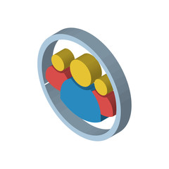 User isometric right top view 3D icon