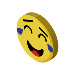 Laughing isometric right top view 3D icon
