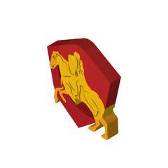 knight on horse isometric right top view 3D icon