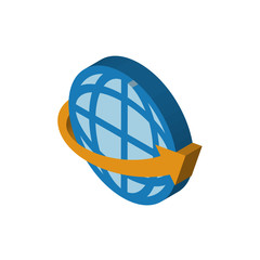 Worldwide isometric right top view 3D icon