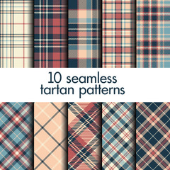 Set of seamless tartan patterns