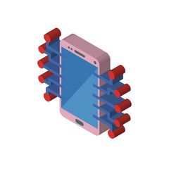 Smartphone isometric right top view 3D icon